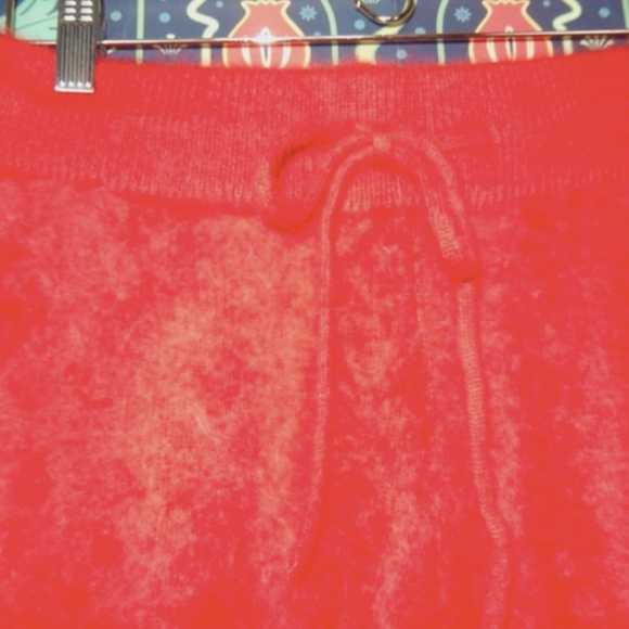 NoName Dotty 100% Brushed Cashmere Knit Red Boy Shorts Hot Pants Nwt L - Picture 4 of 5